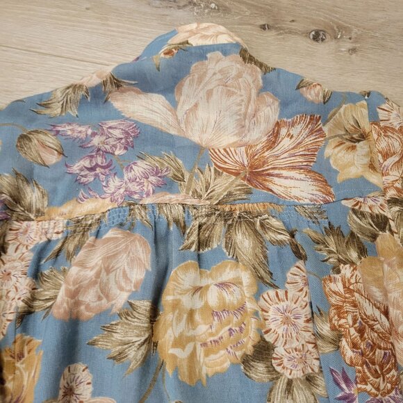 Vtg Trolley Car Floral High-Waisted Dress With Button Detail Boho Hippie READ - Picture 9 of 10